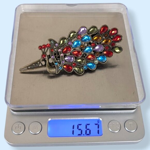 Colourful Peacock Hairclip - Picture 6 of 6